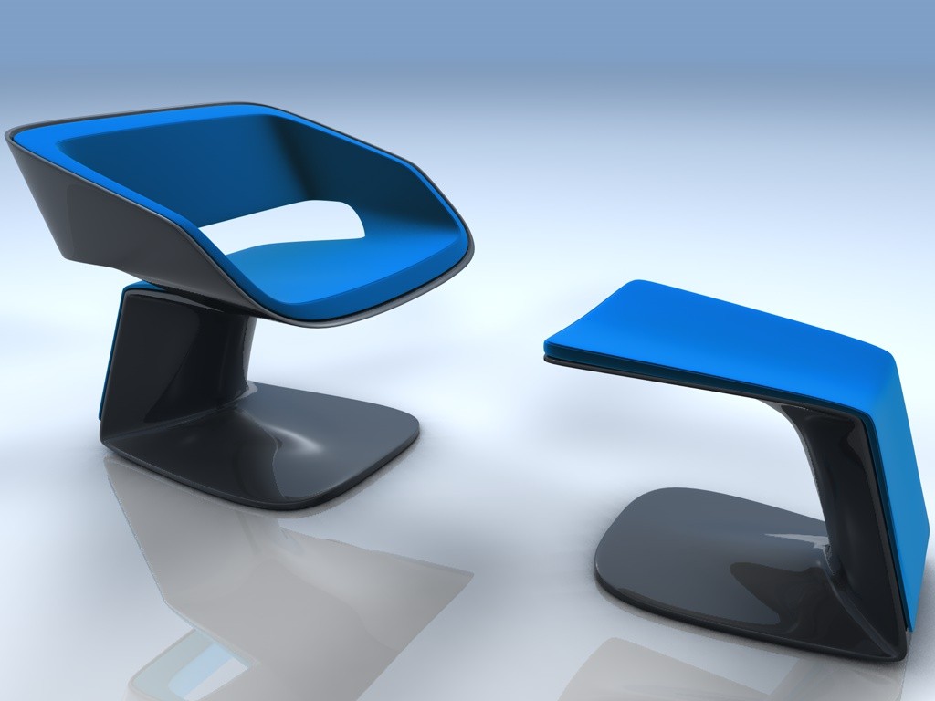 3d model furniture chair futuristic trendy contemporary modern fashion