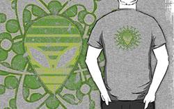 UFO alien atomic crop circle design tee shirt hoodie sticker