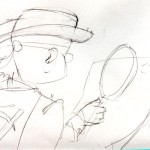 Broadcast kids TV show cartoon character sketch