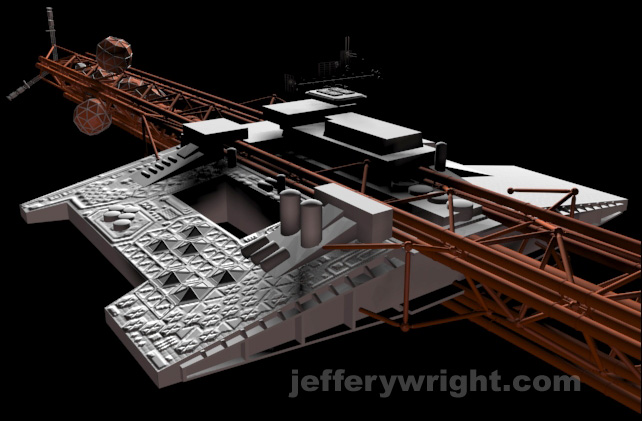 Space freighter 3D model